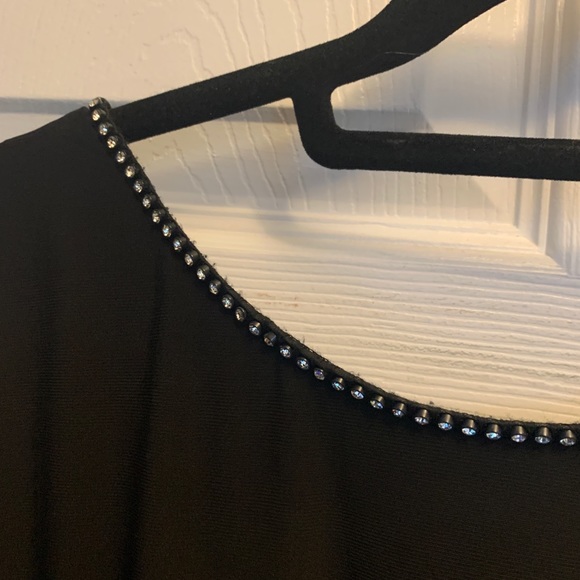 Alex Evening Black Cocktail Dress with Rhinestones. - Picture 3 of 5